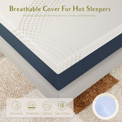 Breathable Mattress Cover - Konfein 10 Inch, 12 Inch PurrLuxe Graphene Memory Foam Mattress