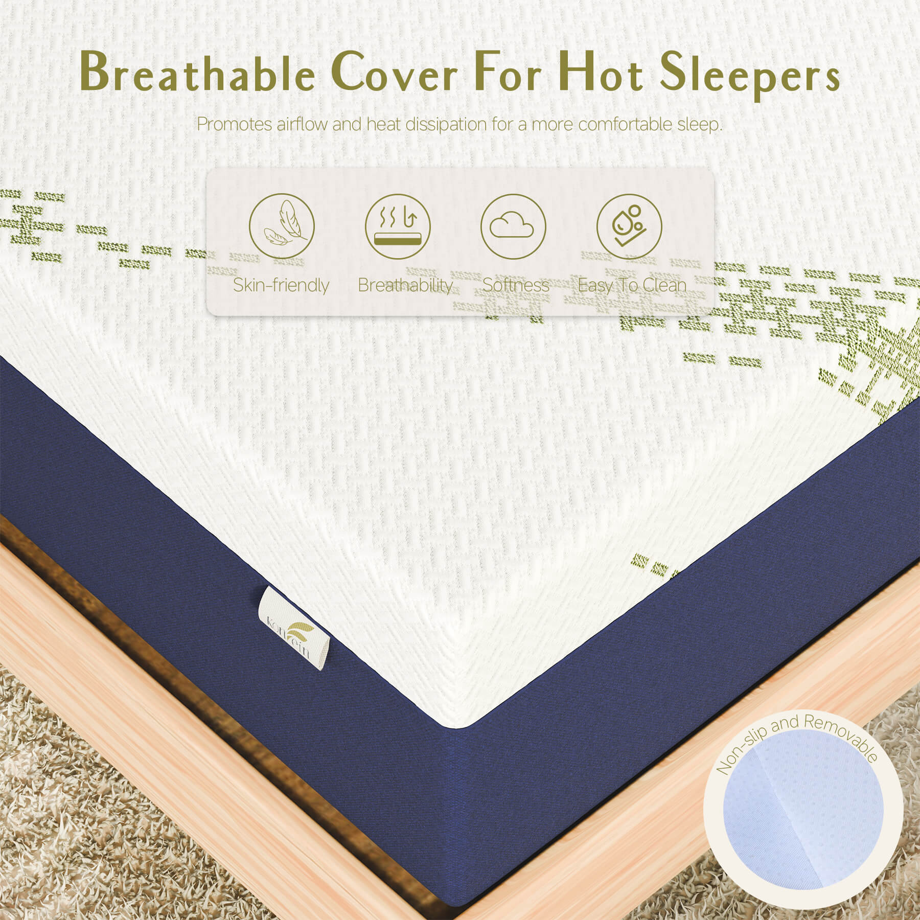 Konfein 12" Ripple Memory Foam Mattress