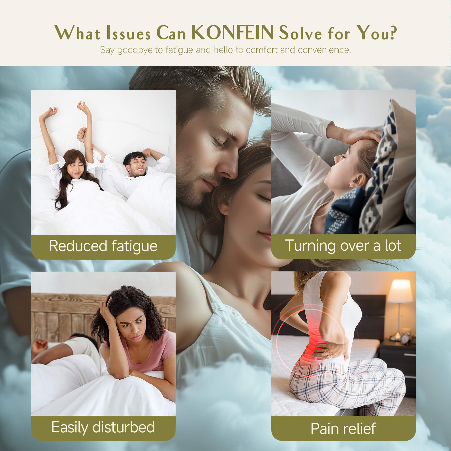 Konfein 12" Ripple Memory Foam Mattress