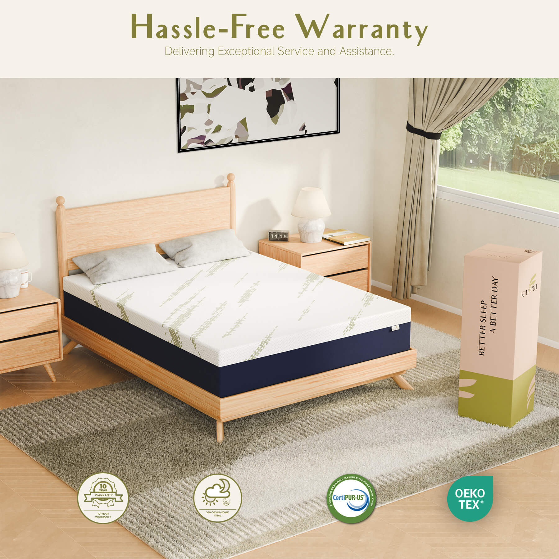 Konfein 12" Ripple Memory Foam Mattress